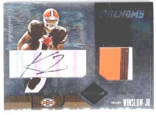 2004 Leaf Limited Bronze Spotlight 211 Kellen Winslow Jsy Au Exch #''D 001 / 150 Cleveland Browns (Rookie Parallel - Autographed - Piece of Authentic 3 Color Patch - Serial #'d to 150 - Football Cards)
