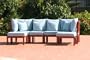 6pc Outdoor Wood Chesapeake Patio Sectional Set - Spa