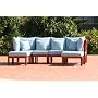 6pc Outdoor Wood Chesapeake Patio Sectional Set - Spa