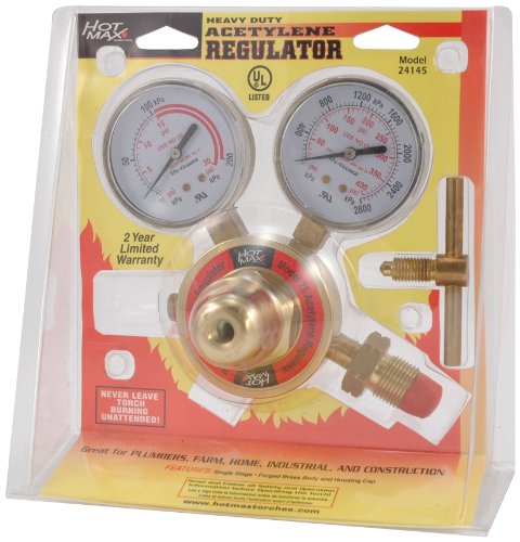 Hot Max 24145 2-15 PSIG Heavy Duty 075 Acetylene Regulator