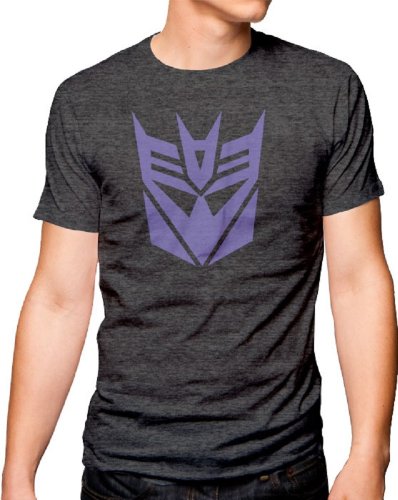 Transformers Decepticon Logo Adult Heather Gray T-Shirt (Adult XX-Large)