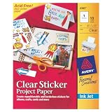 Avery Sticker Project Paper, 8.5 x 11 Inches, Clear, Pack of 10 (04383)