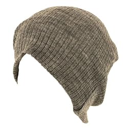 Gossip Girl Soft Ribbed Ski Beanie Slouch Slouchy Knit Hat Heather Gray