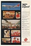 1970 Northwest Orient Airlines 747 Flights Stewardess Print Ad (46117)