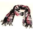 80's Tie Dye Thin Long Scarf Wrap Shawl 67x19 Multi Black