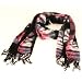 80's Tie Dye Thin Long Scarf Wrap Shawl 67x19 Multi Black