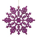 Club Pack of 24 Purple Passion Glitter Snowflake Christmas Ornaments 4