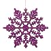 Club Pack of 24 Purple Passion Glitter Snowflake Christmas Ornaments 4"