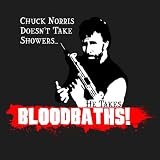 Chuck Norris Doesn't Take Showers, He Takes Blood Baths T-shirt, Chuck Norris T-shirt , Large, Charcoal