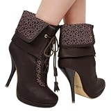 Vogue Lace-Up Ankle Bootie BROWN