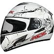 AFX Skull Adult FX-100 On-Road Motorcycle Helmet w/ Free B&F Heart Sticker Bundle - Pearl White