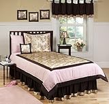 Abby Rose Pink and Brown Children's Bedding 4pc Twin Set
