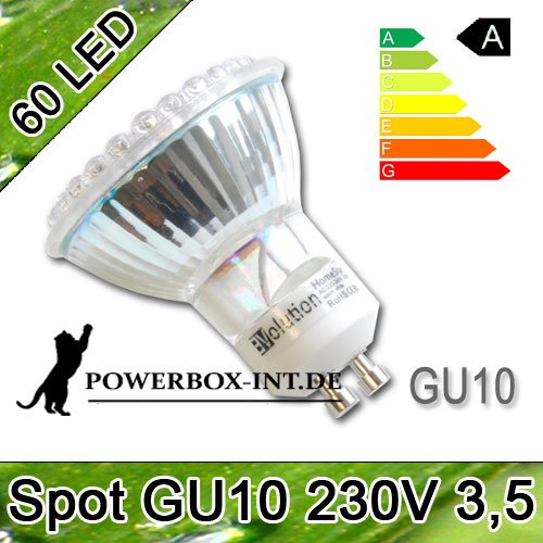 60 LED Spot GU10 230V 3,5 Watt Blanc Chaud GU 10 3,5W Spot Ampoule 60 LED Spot GU10 230V 3,5 Watt Blanc Chaud GU 10 3,5W Spot Ampoule