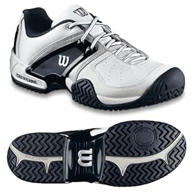 Mens Wilson Trance All Court Tennis Shoe - White Navy Silver by Wilson