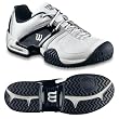 Men's Wilson Trance All Court Tennis Shoe - White/Navy/Silver
