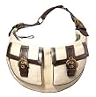 AUTHENTIC COACH CANVAS POCKET TORTILLA WITH SNAKE SKIN HOBO BAG 4461 LIMITED EDITION (Brown Leather Trim)