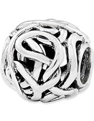 Reflection Beads Silver Woven Vines Bali Bead