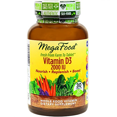 MegaFood - Vitamin D-3 2000 IU, Promotes Healthy Immune Function & Overall Well-being, 30 Tablets (Premium Packaging)