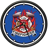 FIREFIGHTER Wall Clock fire house fireman rescue gift