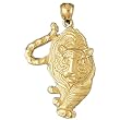 14K Yellow Gold Tiger Pendant - 6.8 grams