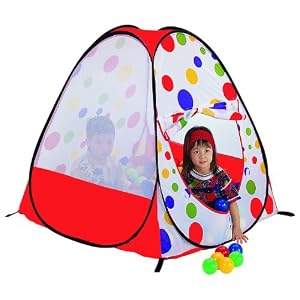 Easy Twist Pop-Up Polka Dot Teepee Play Ball Tent House by 