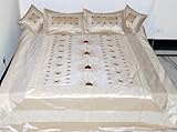 Home Furnishing King Size Silk bed sheet Bedspread with Pillow & Cushion Co ....
