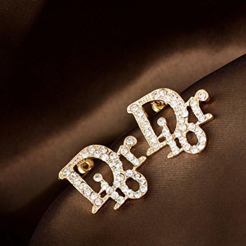 Greatmate Ms. Crystal Earrings Rhinestone Letters
