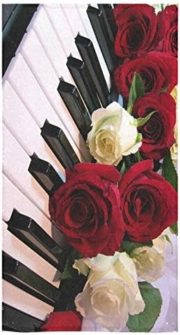 Piano Keyboard Sale Custom Bath Towels Large Soft and Comfortable Travel Beach Bathroom Shower Washcloth Wrap for Men/Women 80% Polyester 20% Cotton, (30" x 56")