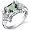 Princess Cut 1.50 carats Green Amethyst Cubic Zirconia Ring in Sterling Silver Rhodium Finish Size 5, Available in Sizes 5 thru 9