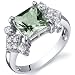 Princess Cut 1.50 carats Green Amethyst Cubic Zirconia Ring in Sterling Silver Available in Sizes 5 thru 9