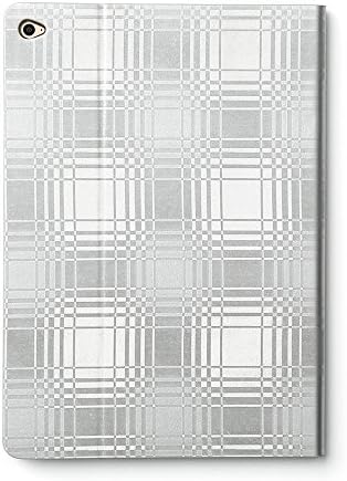 Zenus Avoc Apple iPad Air 2 Case Mono Check Diary [Silver] High-End Synthetic Leather Cover Case with Kickstand for iPad Air 2