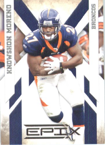 2010 Panini EPIX Football Card # 30 Knowshon Moreno - Denver Broncos - NFL Trading Card in Screwdown Case
