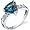 Solitaire Style 2.00 carats London Blue Topaz CZ Ring in Sterling Silver Rhodium Finish Size 5, Available in Sizes 5 thru 9
