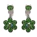 Abril Silver Peridot Crystal Clip On Earrings