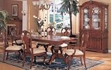 7pcs Dining Table and Chairs Set - Queen Anne Dark Maple