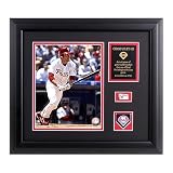 Mounted Memories Philadelphia Phillies Chase Utley Framed 8x10 Photo With Game-Used Baseball Piece & Medallion