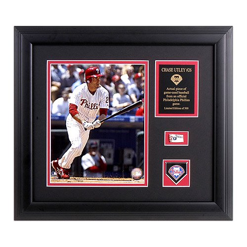 Buy Mounted Memories Philadelphia Phillies Chase Utley Framed 8x10 Photo With Game-Used Baseball Piece... by Mounted Memories