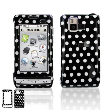 LG VX9700 Dare Cell Phone Black/White Polka Dot Design Protective Case Faceplate Cover