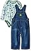 John Deere Baby Boys'' Farm Equipment Print Overall Set with Bodyshirt