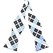 PenSee Mens Self Bow Tie Blue & Black Multi-color Plaids Woven Silk Bow Ties