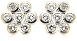 14k White or Yellow Gold 7-Stone Bezel Set Diamond Cluster Earrings (.22 cttw, J Color, I2 Clarity)