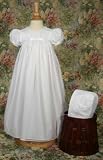 23 Nylon Tricot Christening Gown with Embroidered Bodice
