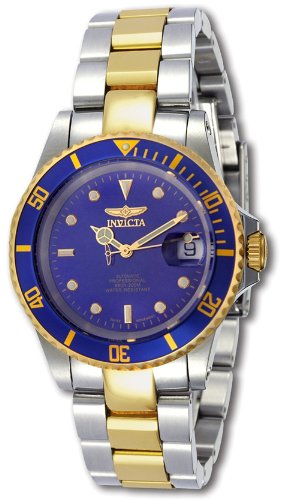 Men's Two Tone Stainless Steel Coin Edge Pro Diver Blue Dial Swiss Automatic