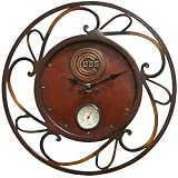 Chicago Cubs Round Clock Thermometer - Team Sports America MLB0101-703