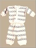 Looney Bees - Newborn Boys Sweater and Pants Set - White with Navy