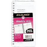 AT-A-GLANCE Weekly Appointment Book / Planner Refill 2016 for 70-008, 12 Months, 3.25 x 6.25 Inch Page Size (7090410)