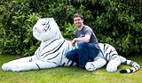 LIFESIZE 7' Plush White Siberian Tiger - (Shrinkable)