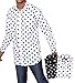 George's Men's 100% Cotton Big Polka Dot Pattern Shirt with French Cuff 16-16.