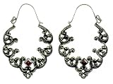 Silver Ornate Rubicon Earring Jewelry of Bali