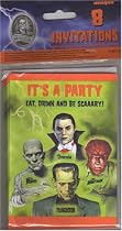 Universal Monsters Halloween Party Invitations - 8 Pack